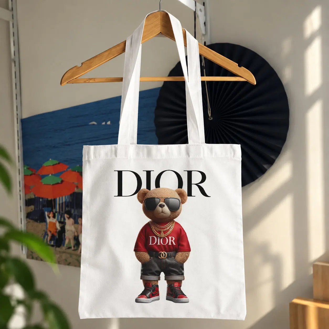 توت بگ خرس طرح دیور پوشاک قرمز (Dior Bear)