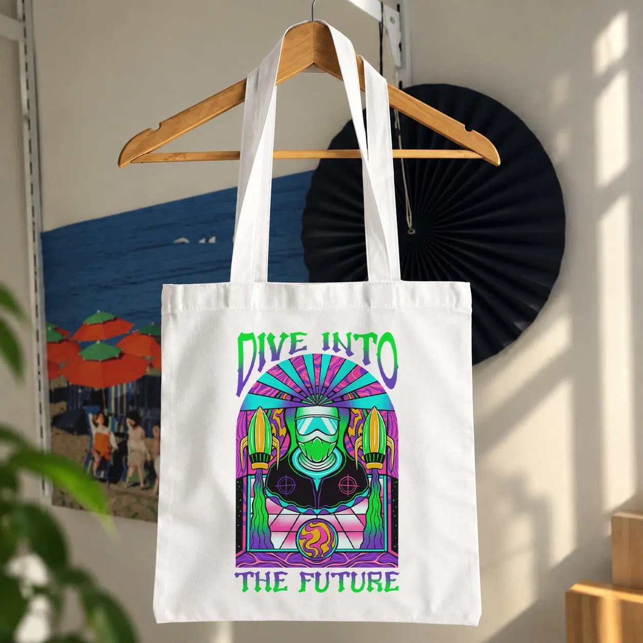 توت بگ فضانورد طرح شیشه‌رنگی Dive Into The Future