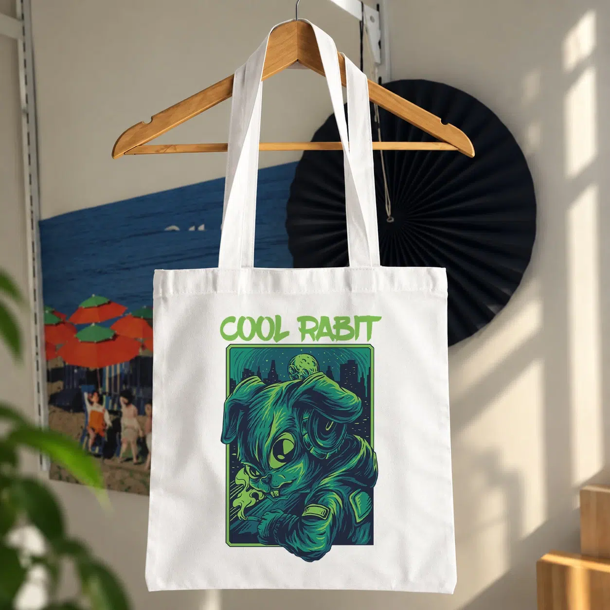 توت بگ هیولا طرح Cool Rabit سبز