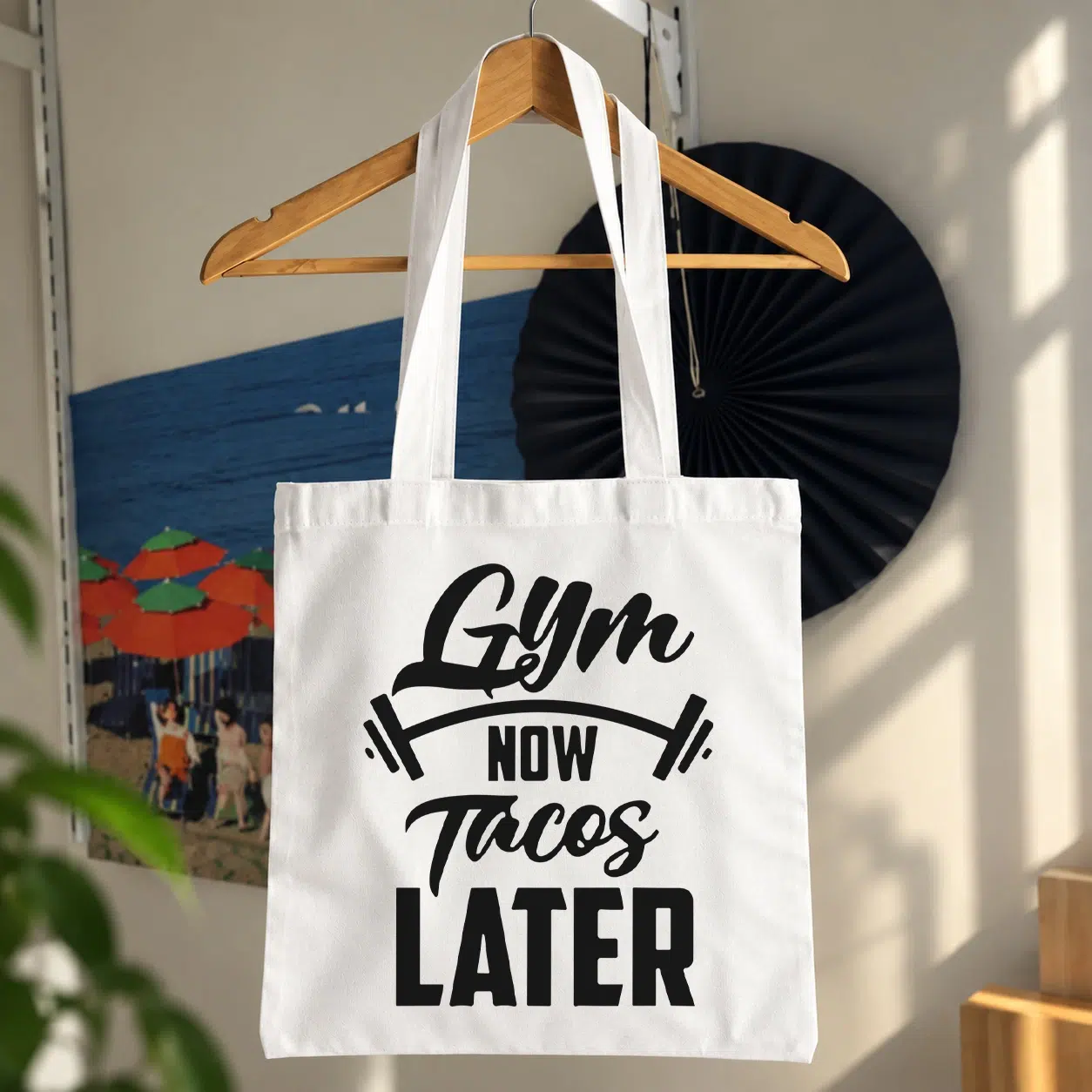 توت بگ تایپوگرافی Gym Now Tacos Later