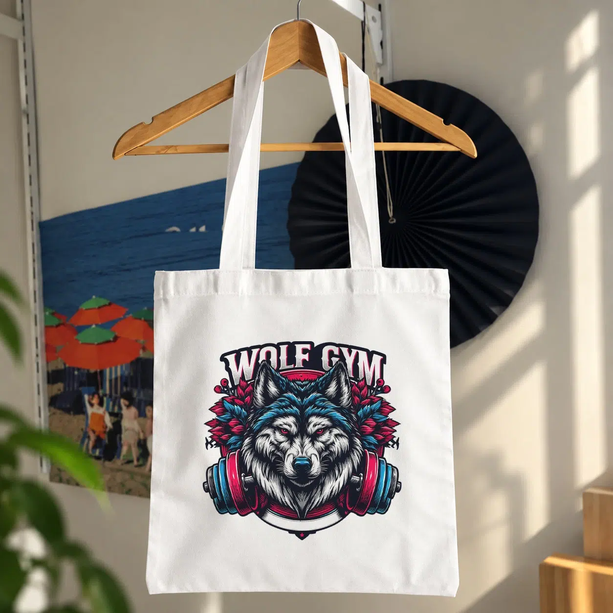 توت بگ بدنسازی طرح گرگ با هدفون Wolf Gym