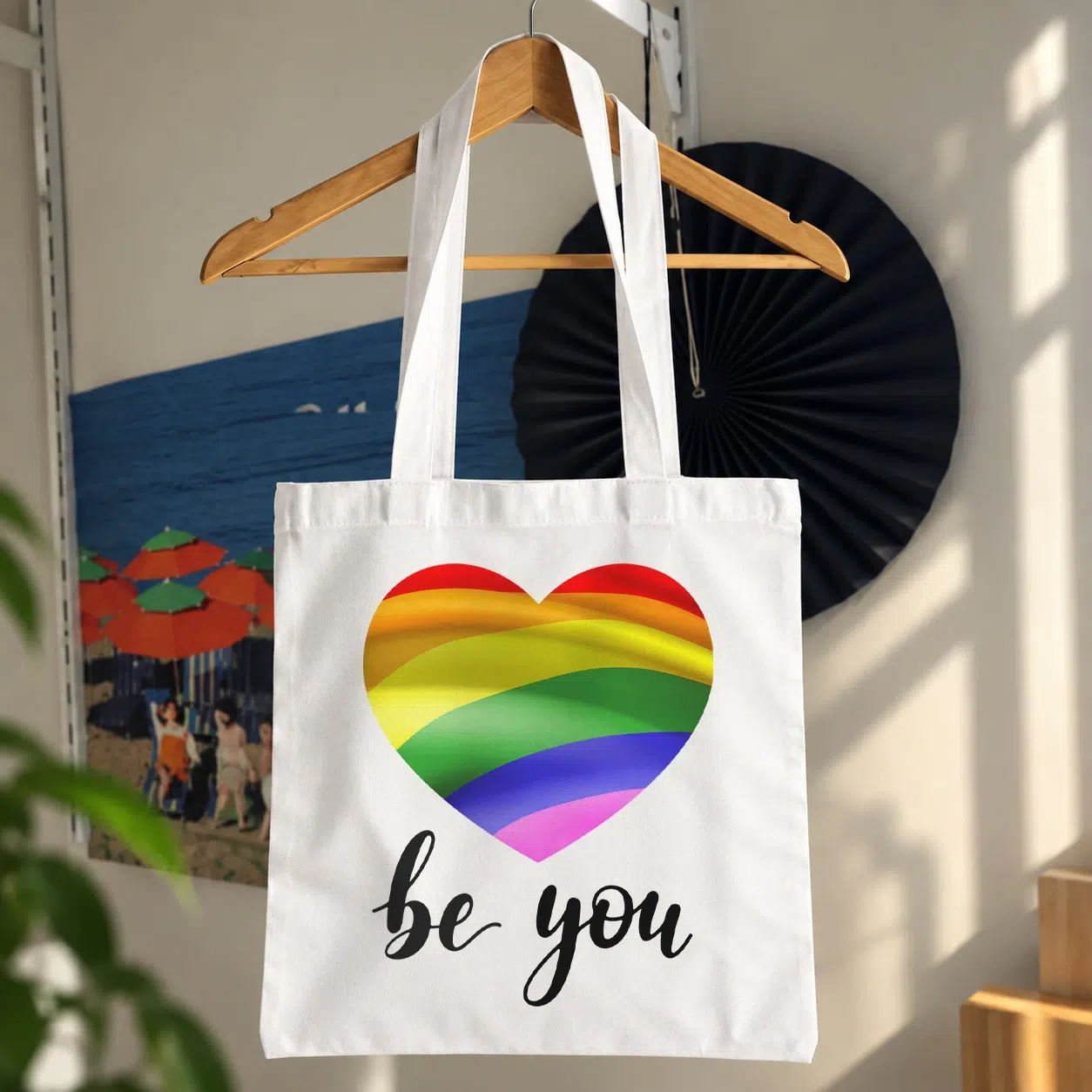 توت بگ طرح قلب رنگین‌کمانی Be You