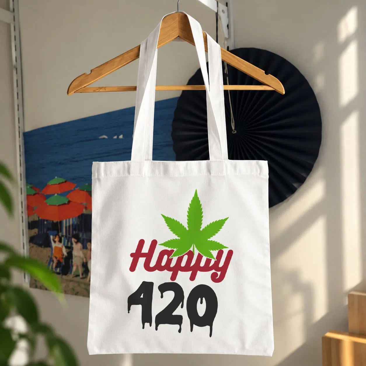 توت بگ ماری‌جوانا طرح تایپوگرافی Happy 420