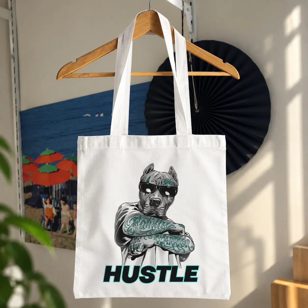 توت بگ سگ پیت‌بول طرح Hustle استریت‌ویر
