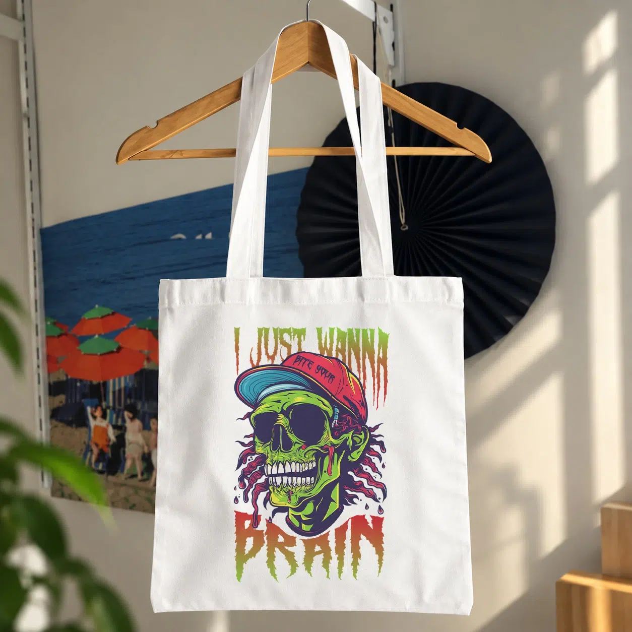 توت بگ جمجمه زامبی نوشته I Just Want Brain