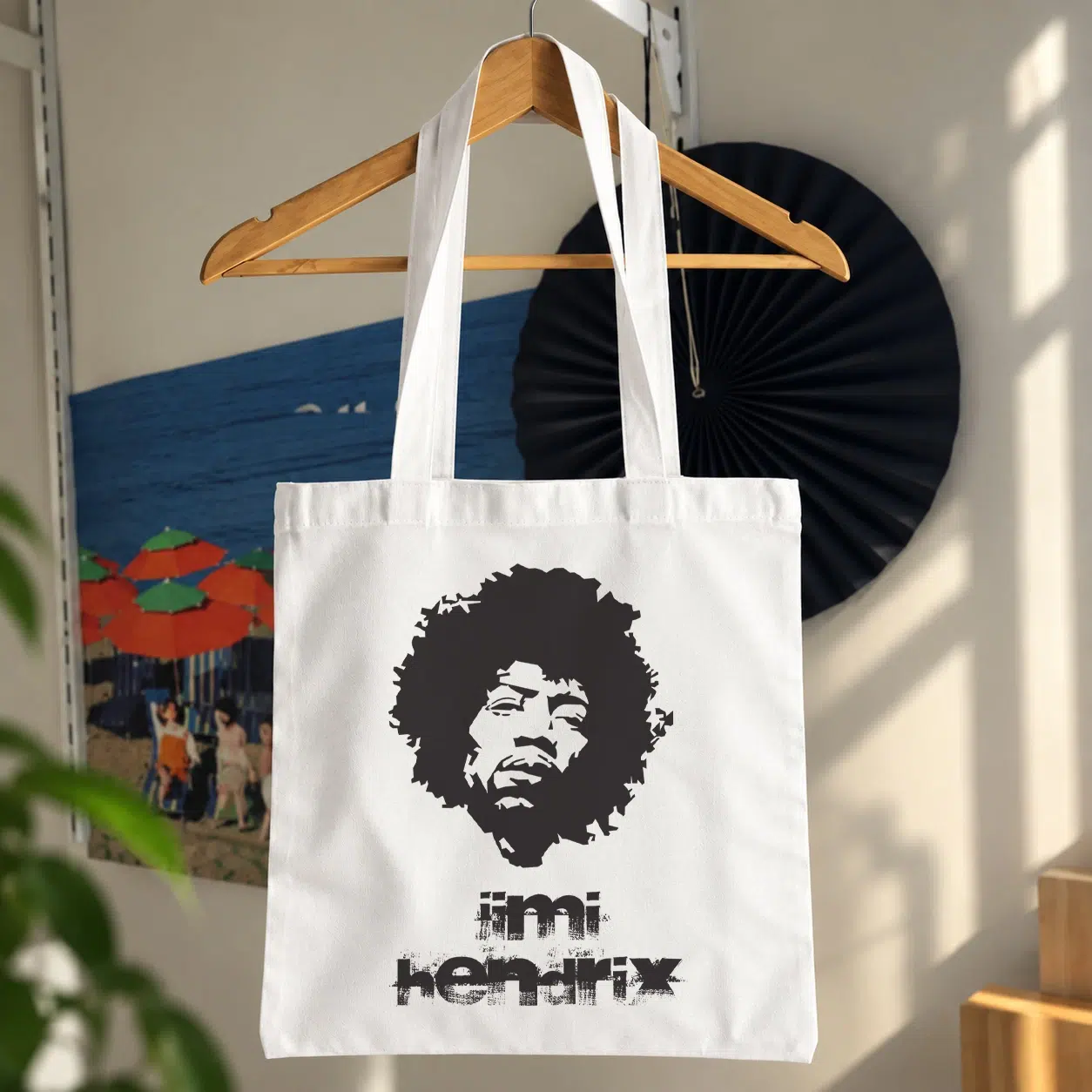 توت بگ جیمی هندریکس طرح پرتره سیاه و سفید (Jimi Hendrix)