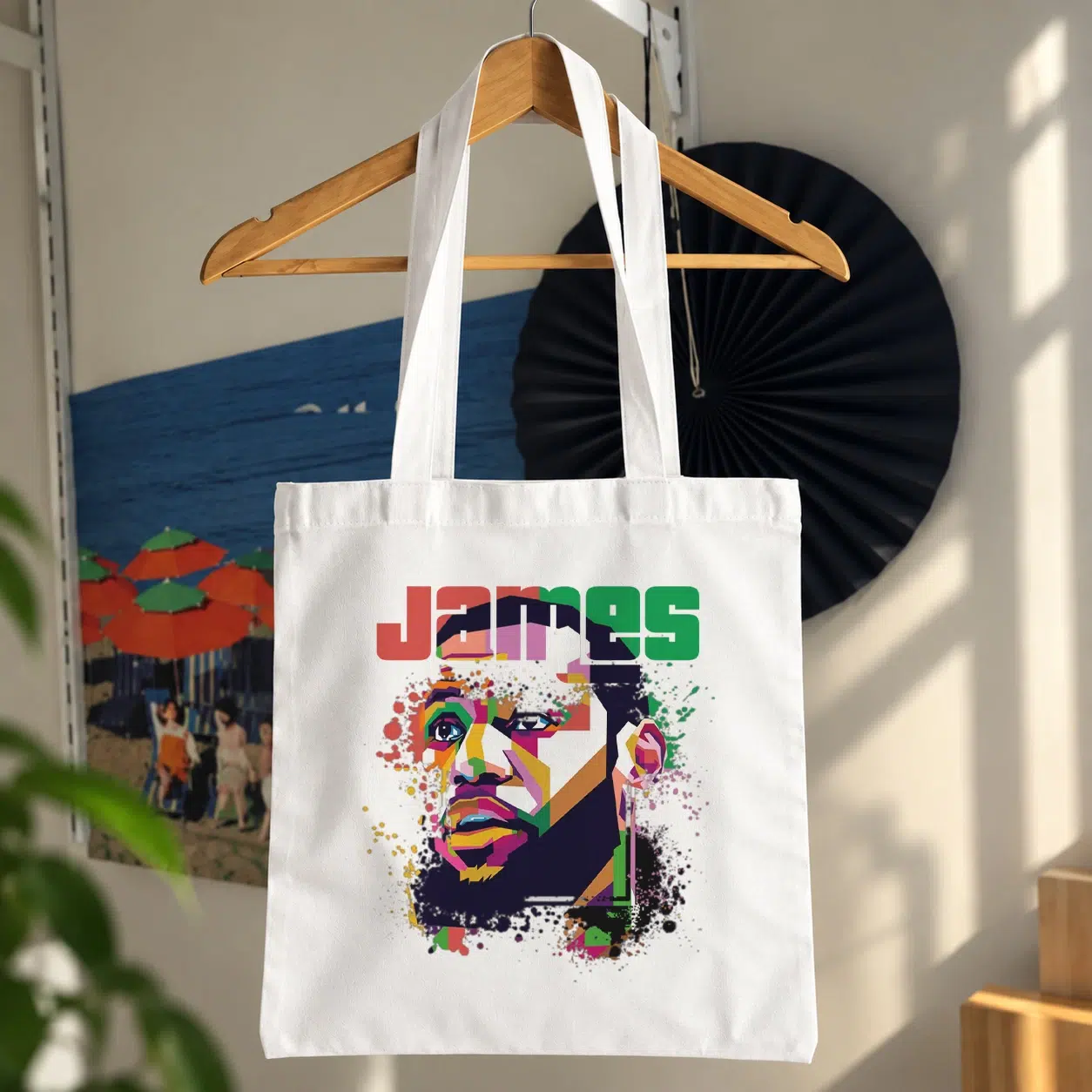 توت بگ لبران جیمز طرح پرتره رنگارنگ (LeBron James)