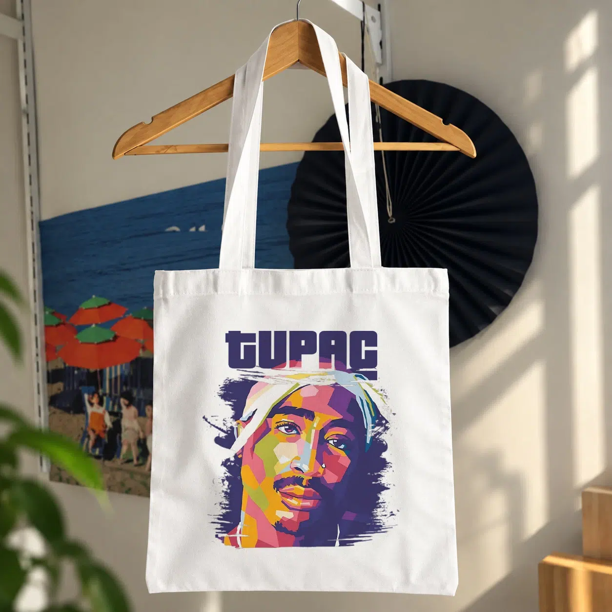 توت بگ توپاک شکور طرح پرتره رنگارنگ (2Pac)