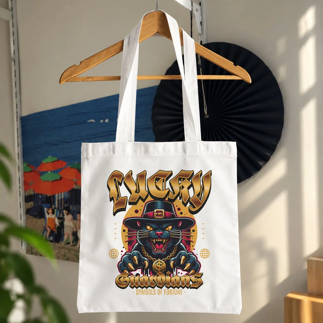 توت بگ گربه شانس ژاپنی طرح مانکی نکو (Maneki-neko)