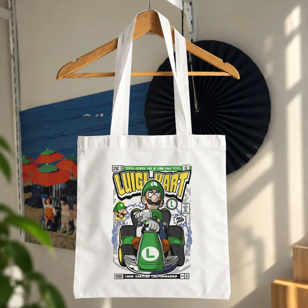 توت بگ سوپر ماریو طرح لوئیجی کارت (Luigi Kart)