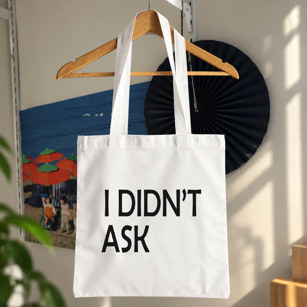 توت بگ نوشته I Didn’t Ask طرح مینیمال
