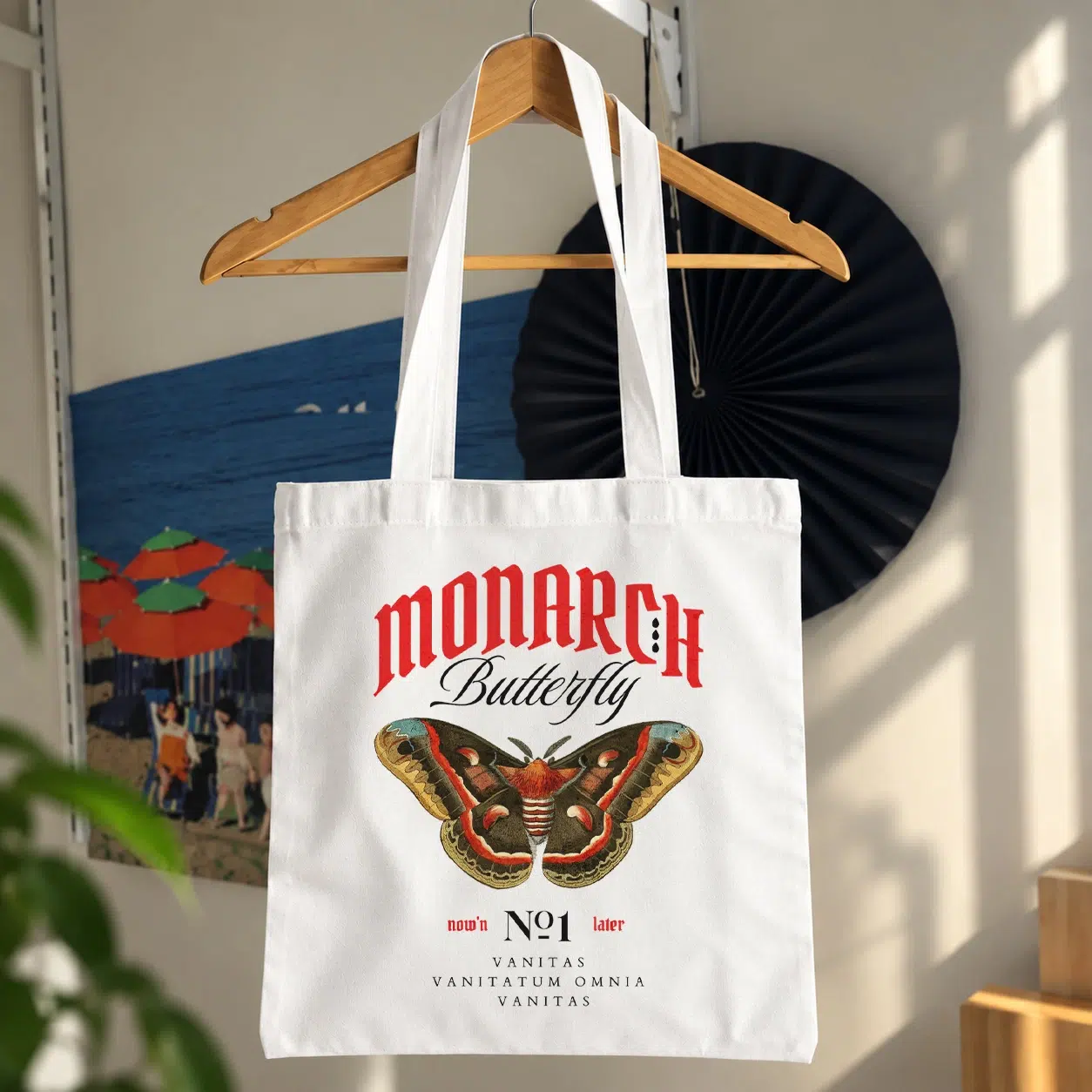 توت بگ پروانه مونارک طرح وینتیج (Monarch Butterfly)
