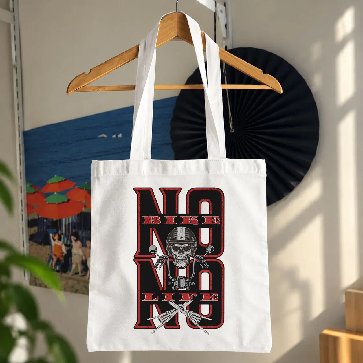 توت بگ موتورسواری طرح جمجمه No Bike No Life
