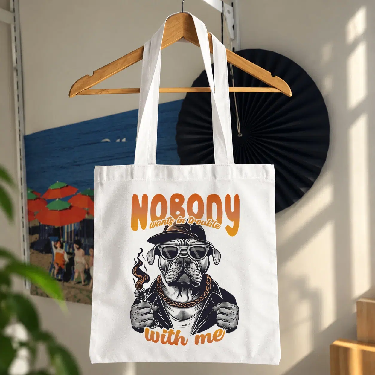 توت بگ سگ بولداگ موتورسوار طرح Nobody Rides With Me