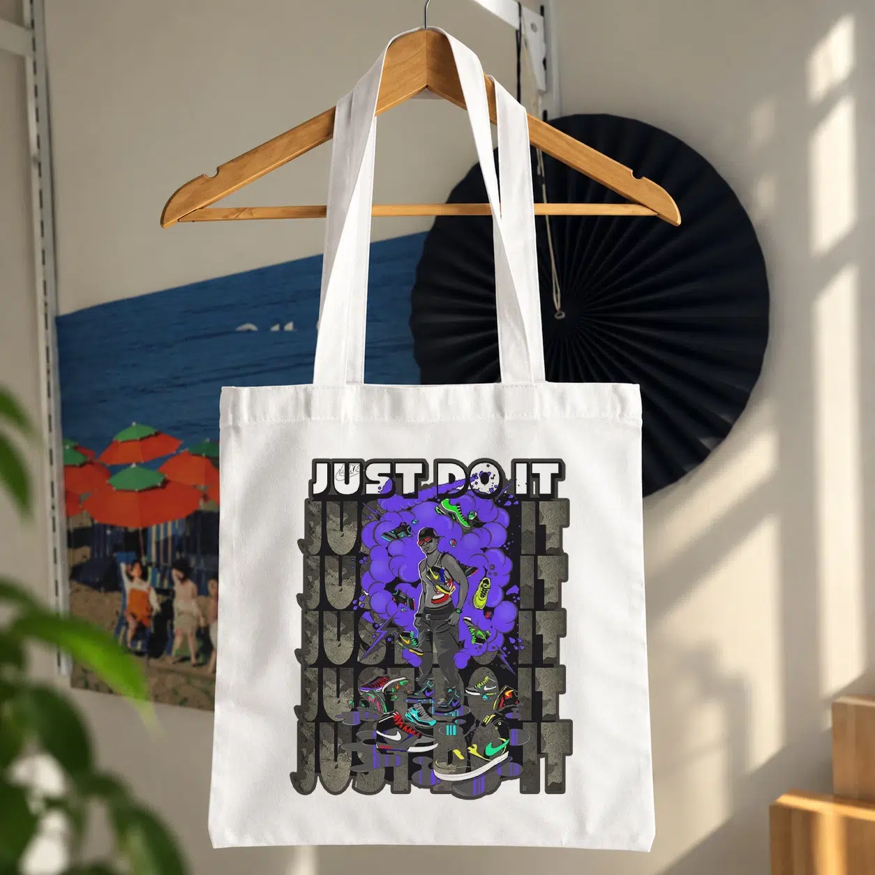 توت بگ نایک طرح Just Do It گرافیتی بنفش