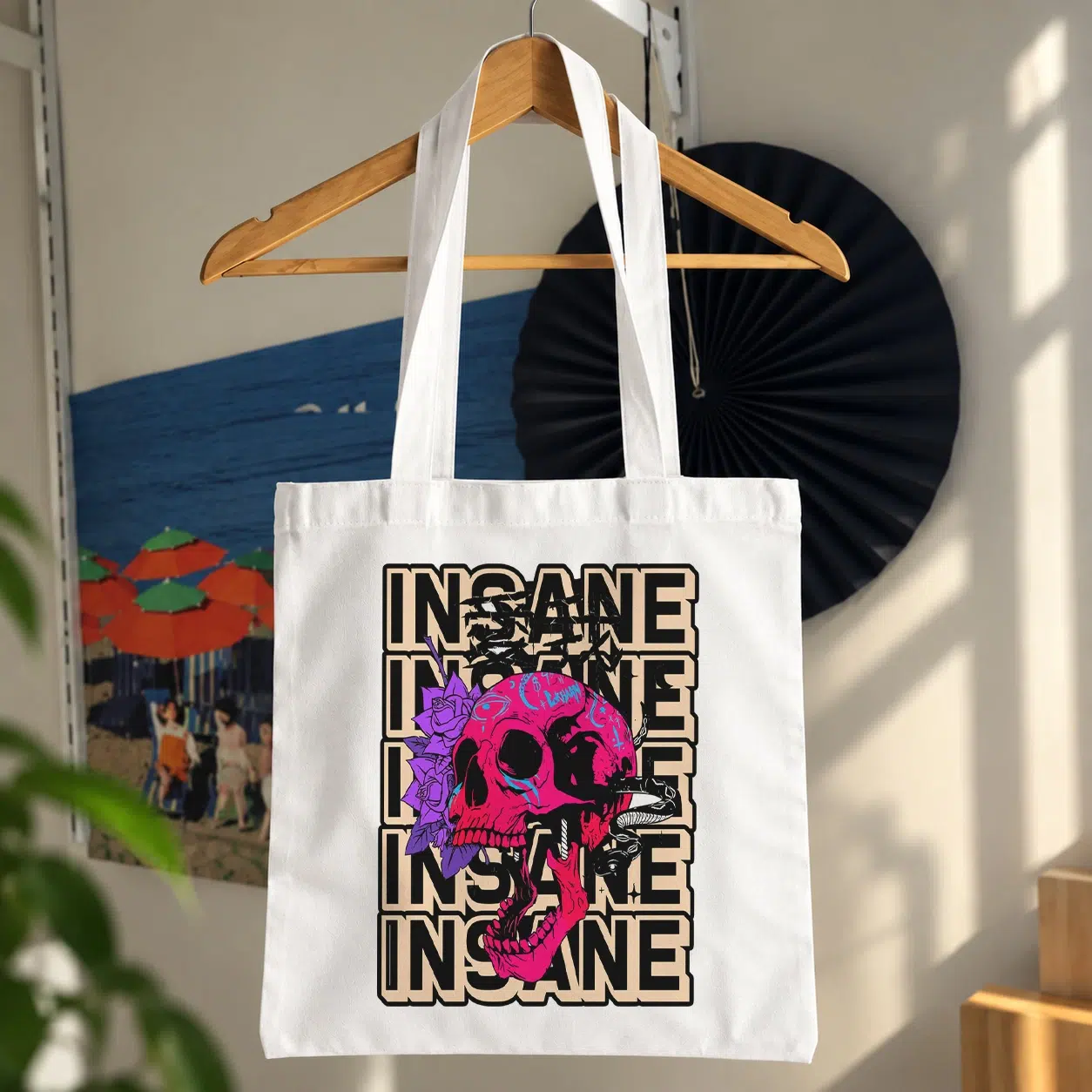 توت بگ جمجمه طرح تایپوگرافی Insane