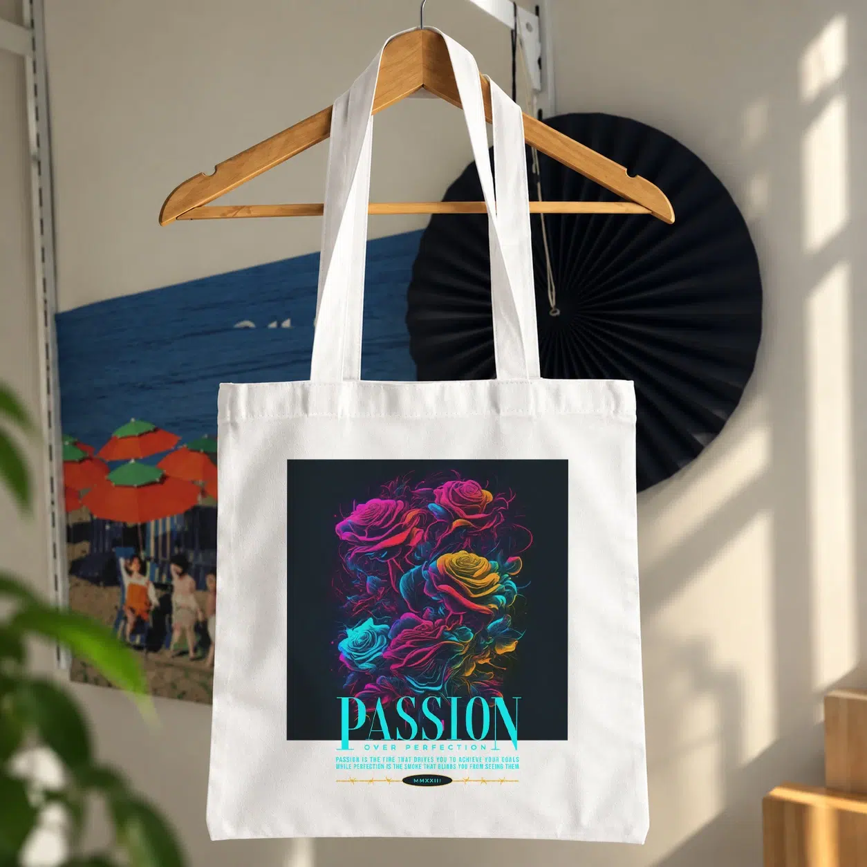 توت بگ انگیزشی طرح اشتیاق و گل‌های نئونی (Passion)