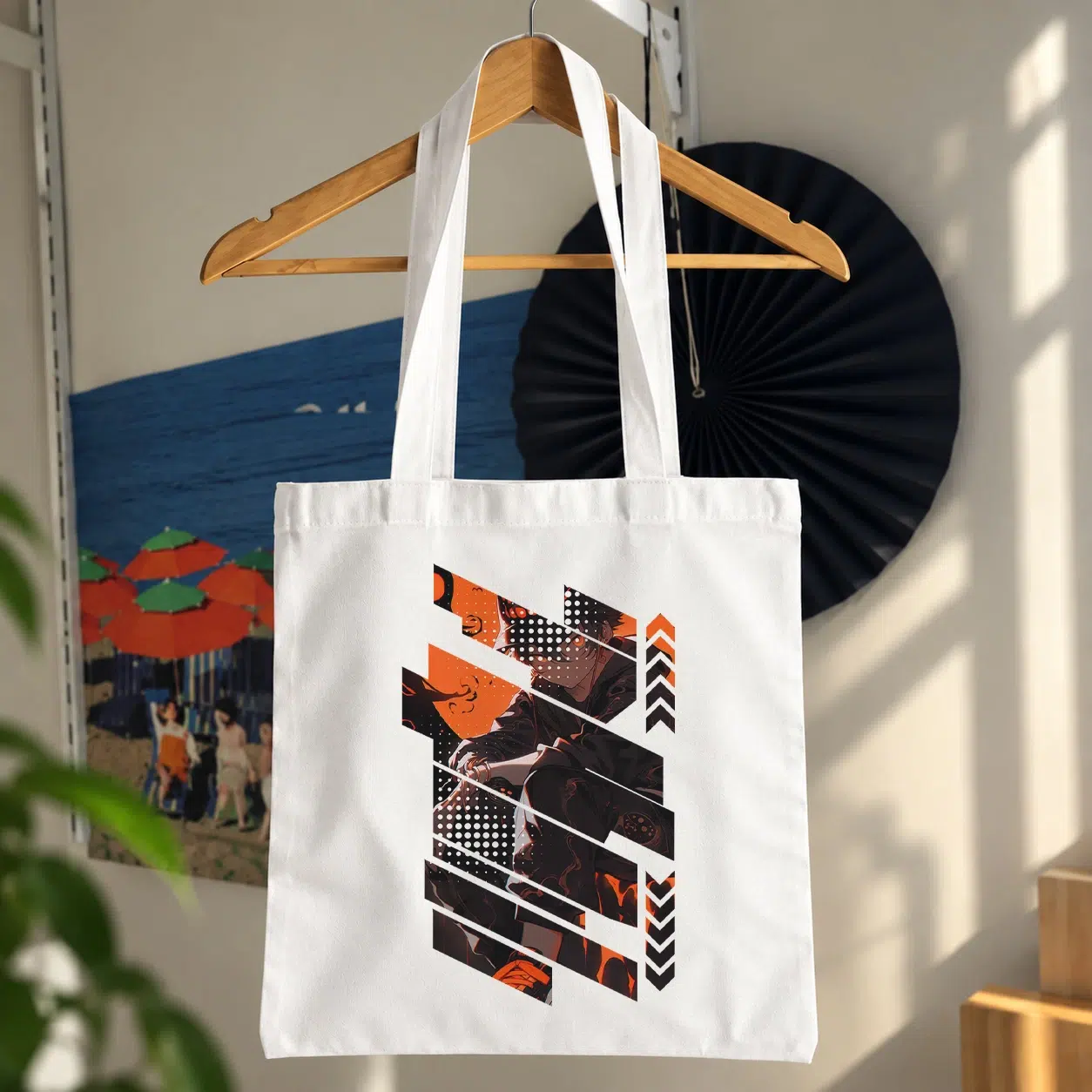 توت بگ انیمه طرح پسر مو مشکی با قاب نارنجی