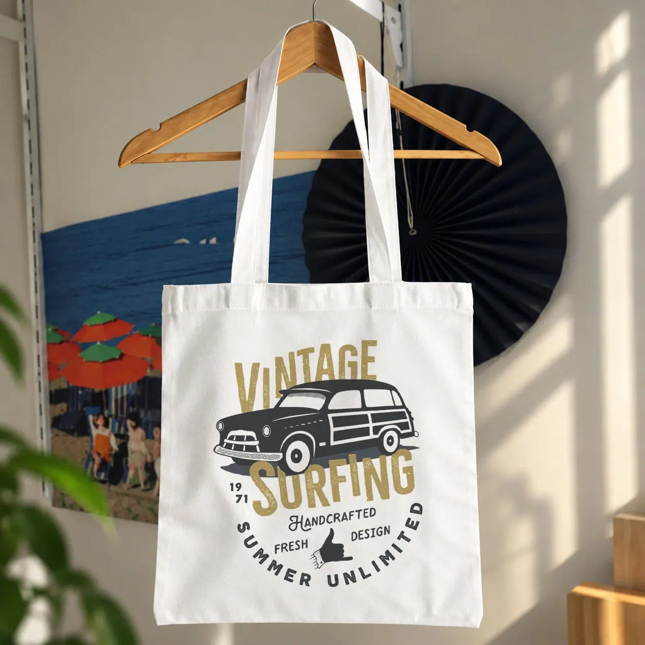 توت بگ ماشین کلاسیک طرح Vintage Surfing