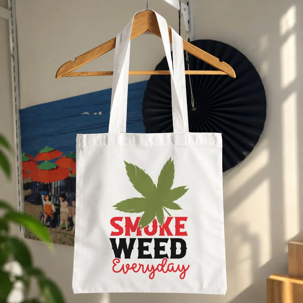 توت بگ برگ شاهدانه طرح Smoke Weed قرمز