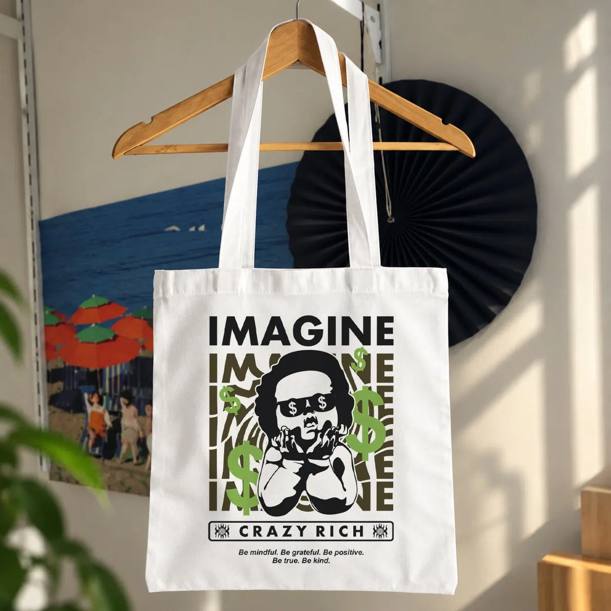 توت بگ طرح IMAGINE CRAZY RICH Be mindful. Be grateful. Be positive. Be true. Be kind.