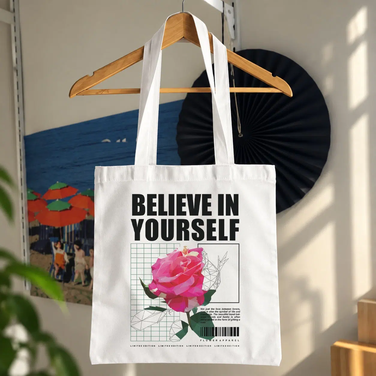 توت بگ انگیزشی Believe in Yourself با گل رز