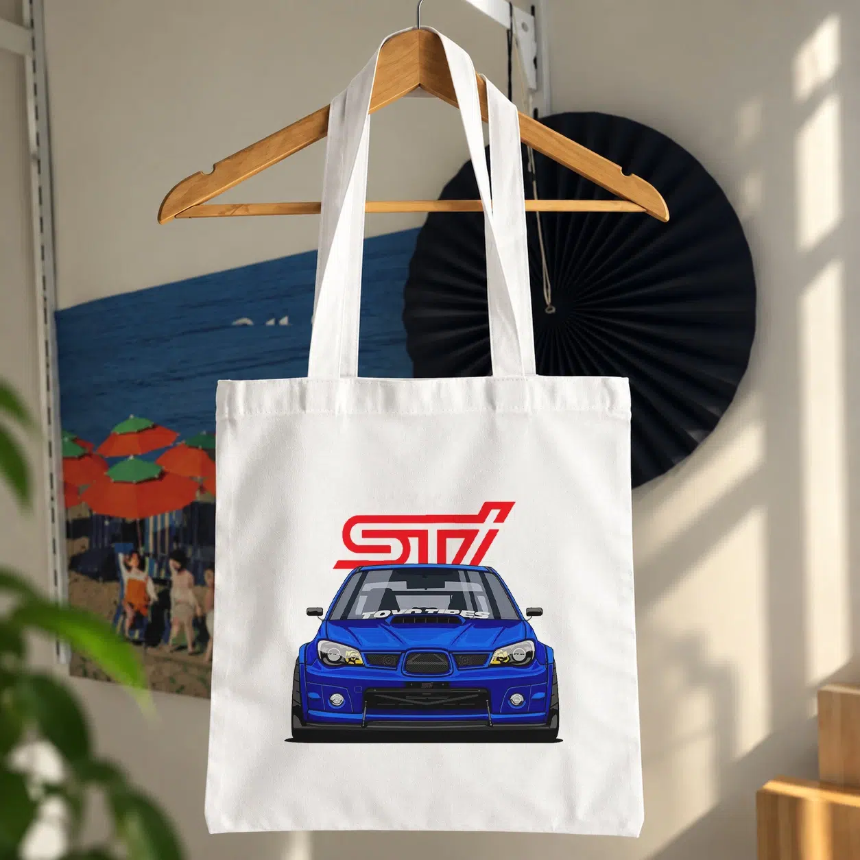 توت بگ سوبارو WRX STI آبی طرح نمای جلو