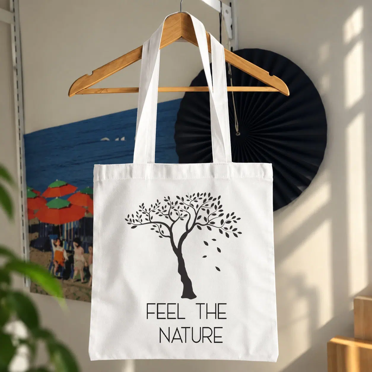 توت بگ طبیعت طرح درخت و نوشته Feel the Nature
