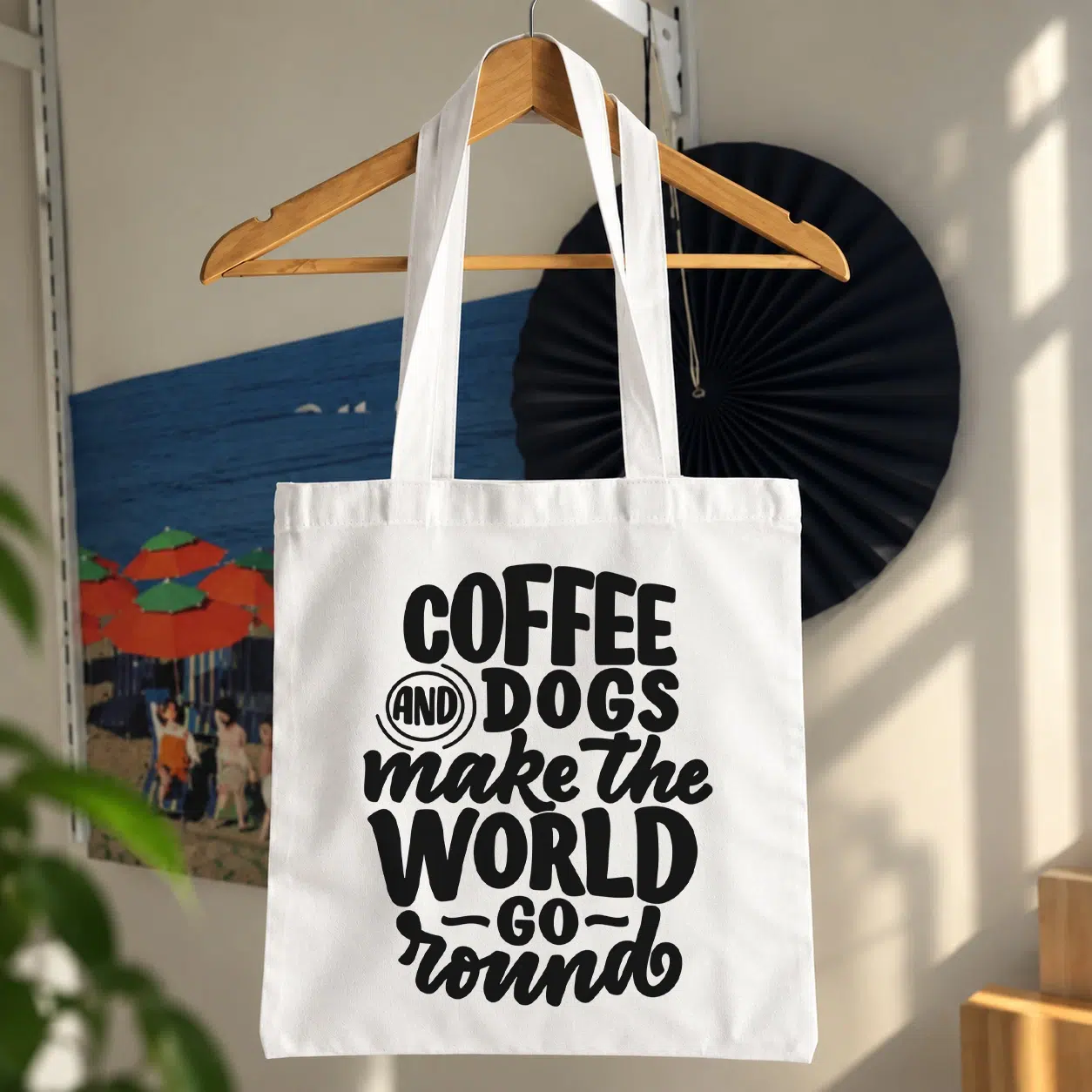 توت بگ قهوه و سگ طرح Coffee and Dogs Make the World Go Round