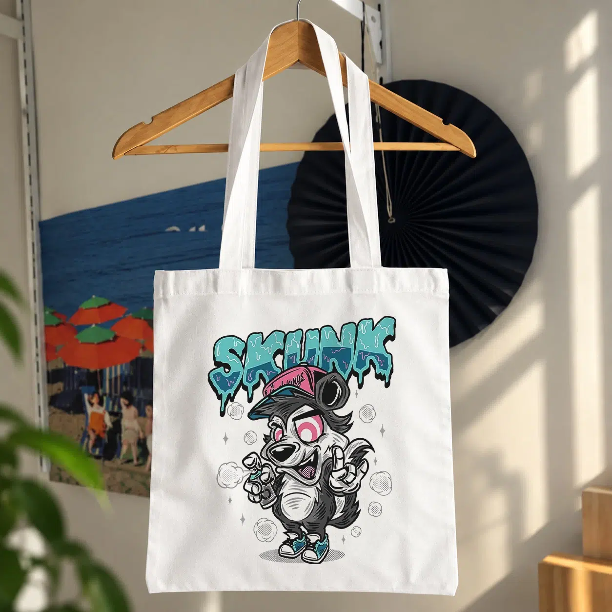 توت بگ راسوی کارتونی با کلاه و اسپری طرح Skunk
