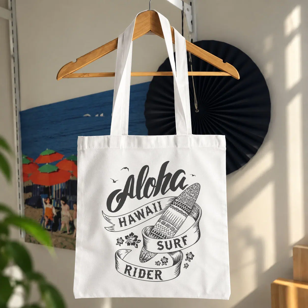 توت بگ هاوایی طرح موج‌سواری Aloha