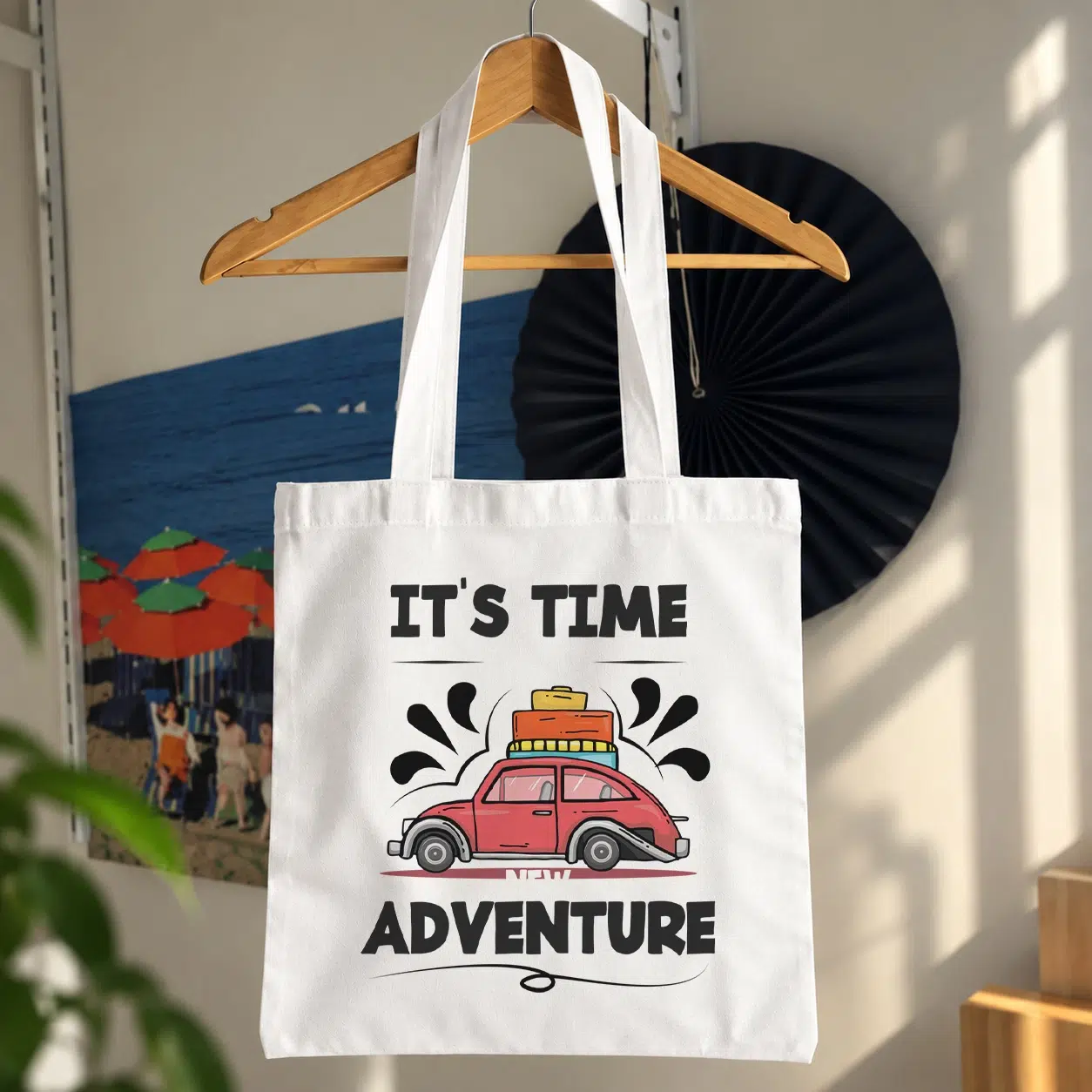 توت بگ سفر طرح ماشین و نوشته It’s Time Adventure