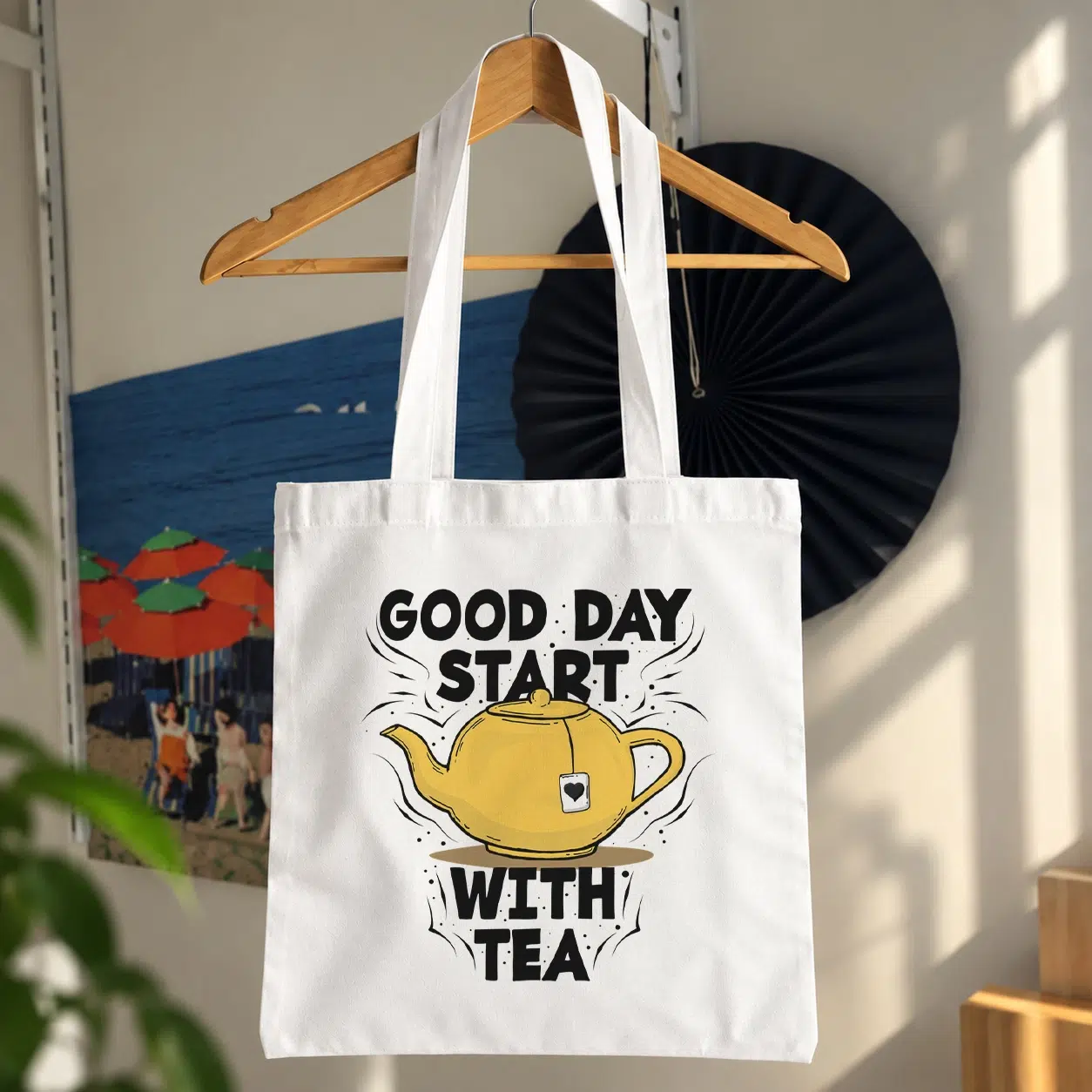 توت بگ چای طرح Good Day Starts with Tea