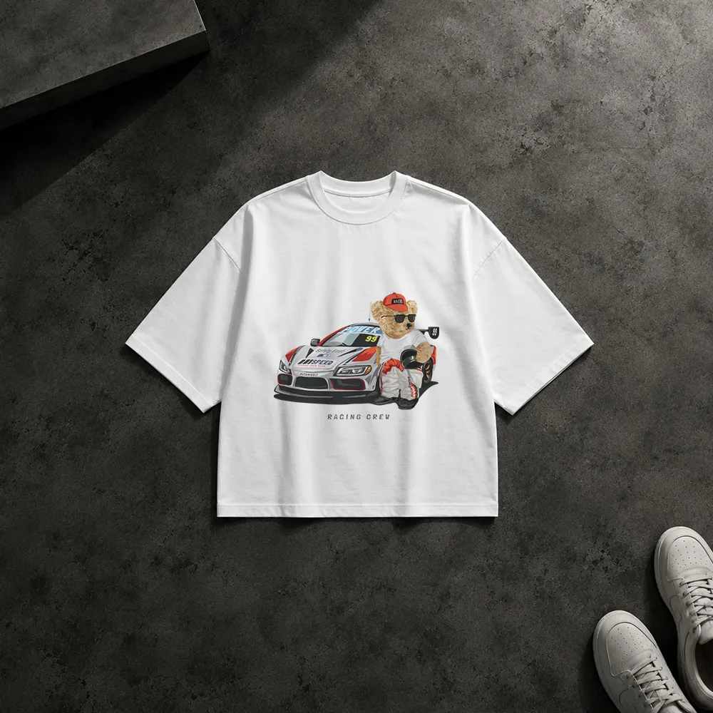 تیشرت باکسی خرس طرح تیم مسابقه (Racing Crew)