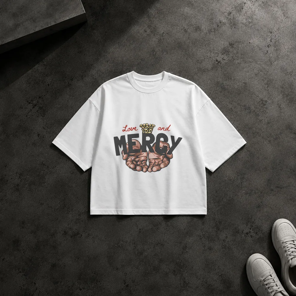 تیشرت باکسی عاشقانه طرح Love and Mercy