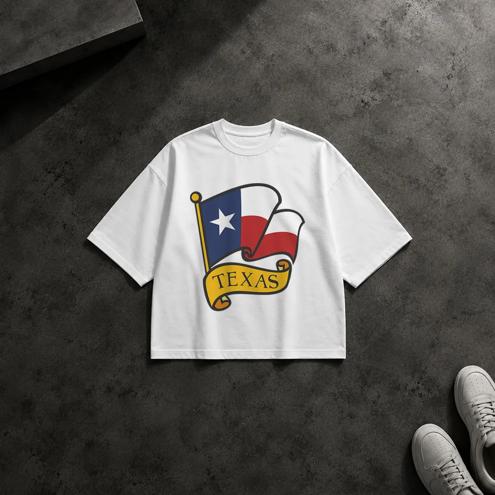 تیشرت باکسی پرچم تگزاس طرح Texas