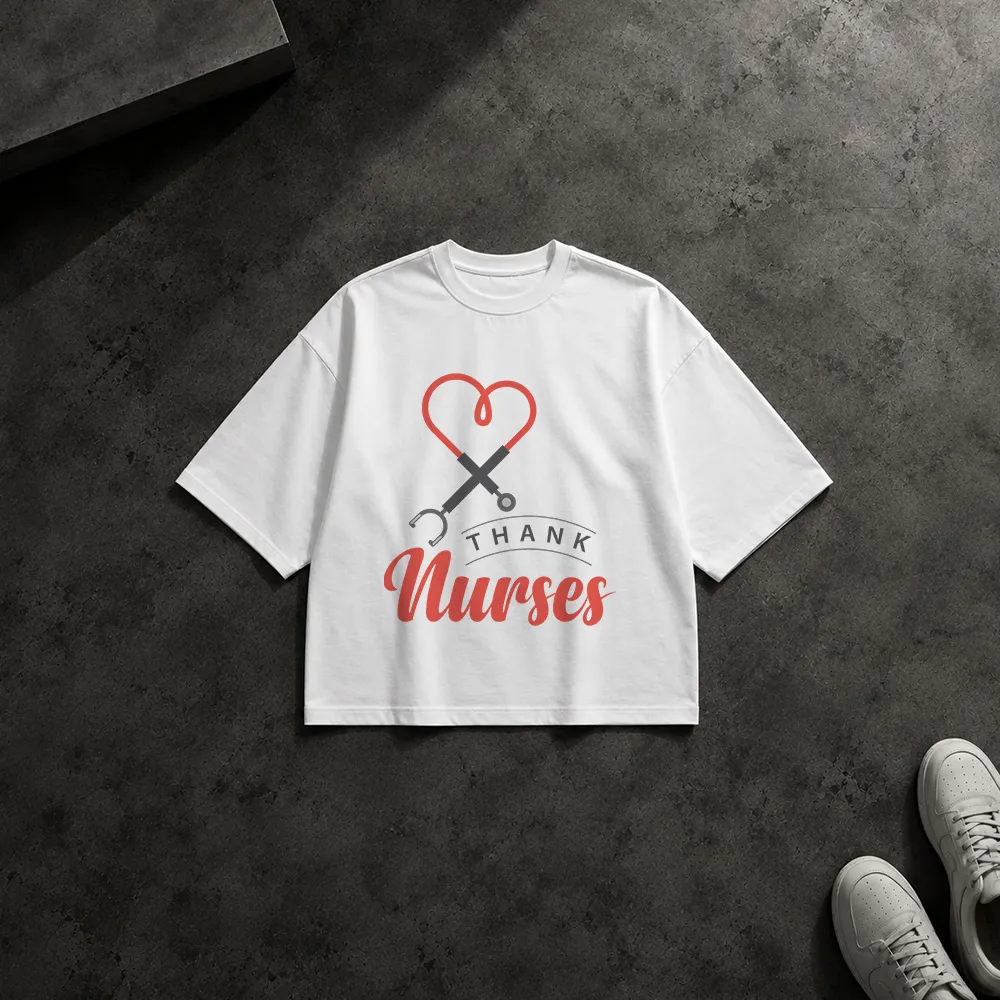 تیشرت باکسی پرستاری طرح Thank Nurses کد 10985