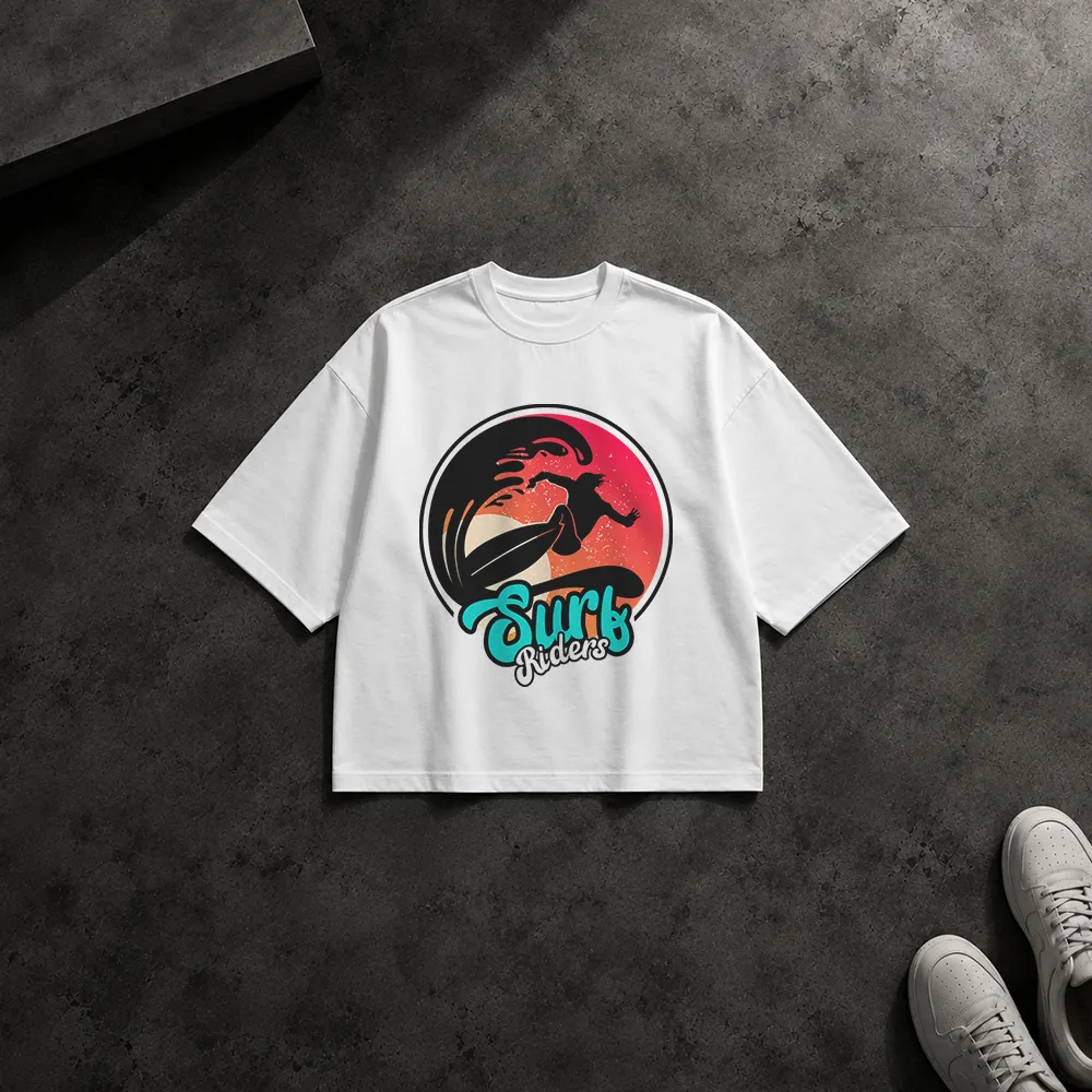 تیشرت باکسی موج‌سواری طرح Surf Riders