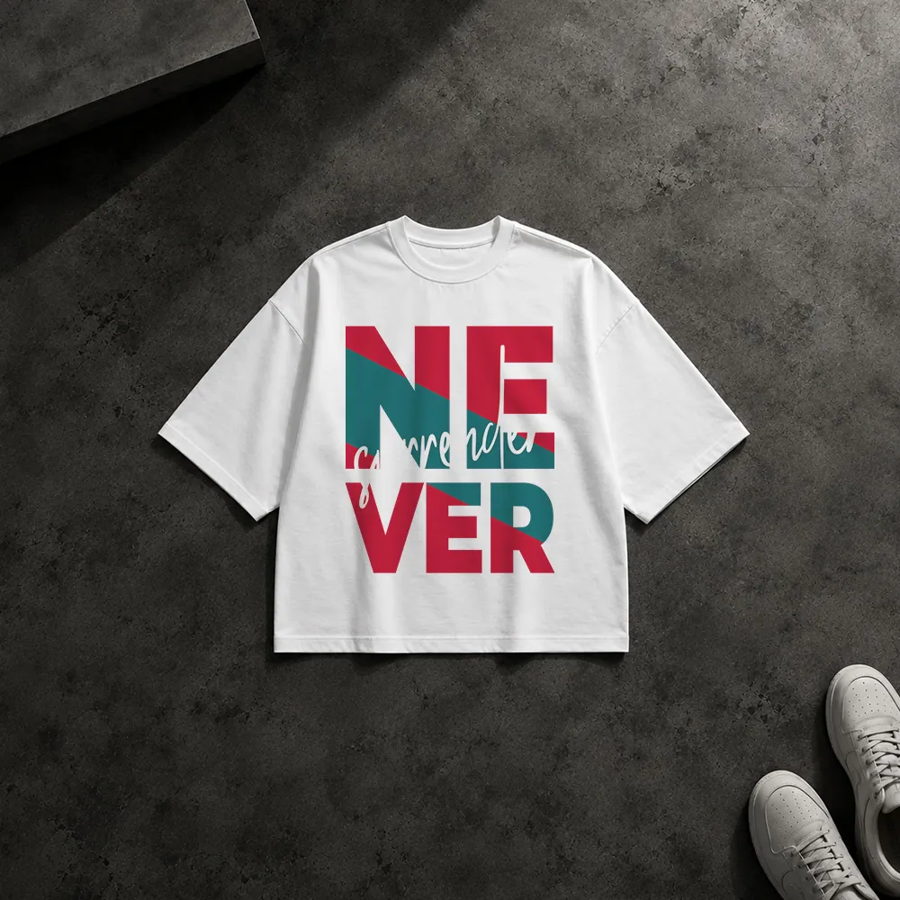 تیشرت باکسی تایپوگرافی Never Give Up