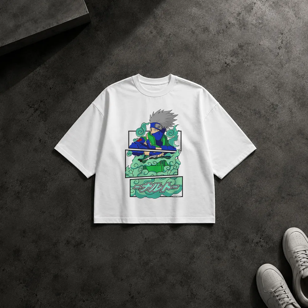 تیشرت باکسی انیمه ناروتو طرح کاکاشی (Kakashi)