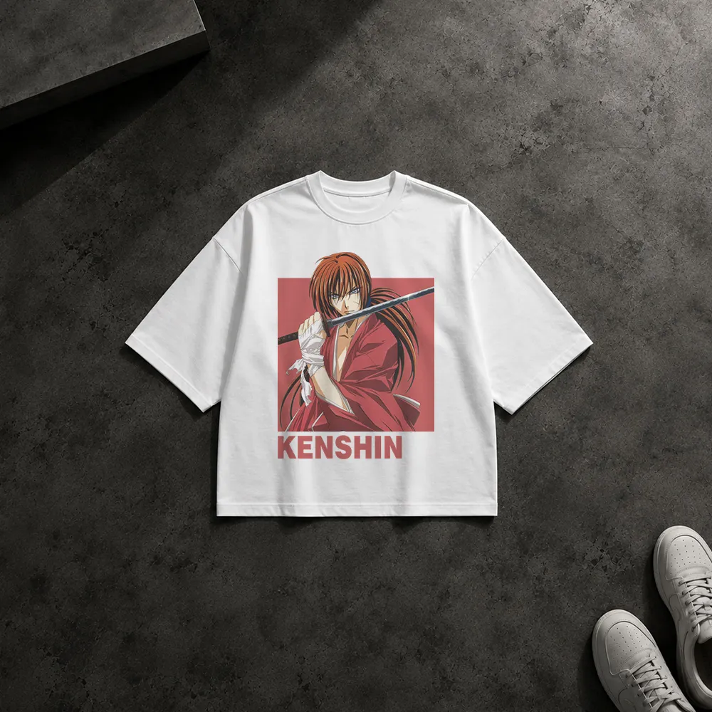 تیشرت باکسی انیمه روروونی کنشین طرح نوشته Kenshin