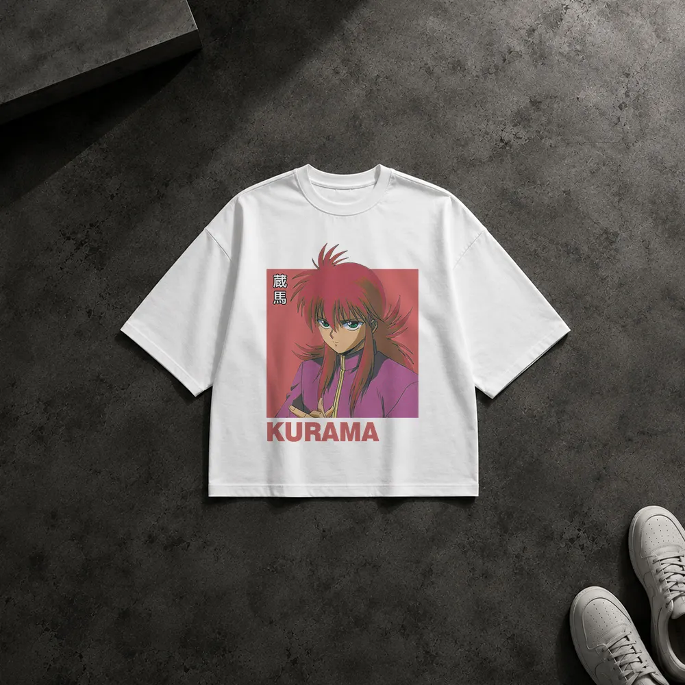 تیشرت باکسی انیمه طرح کورما قرمز (Kurama)