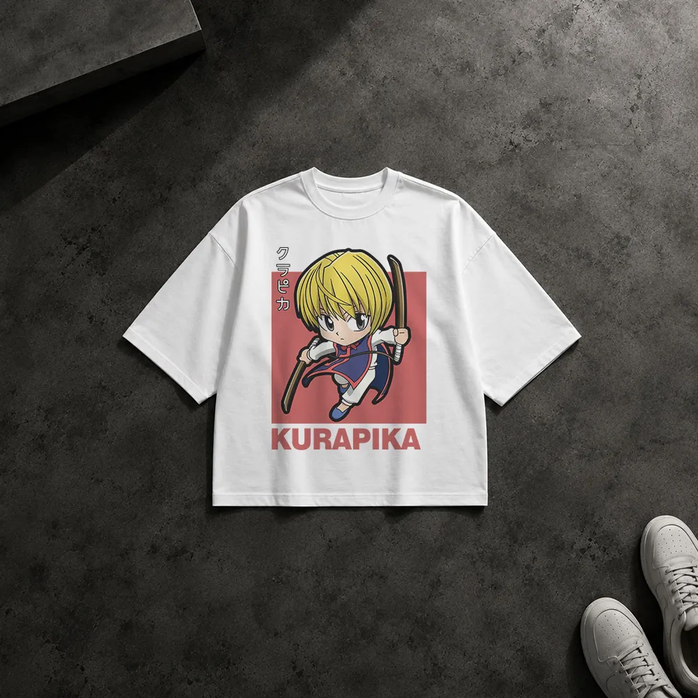 تیشرت باکسی انیمه هانتر ایکس هانتر طرح کوراپیکا کماندار قرمز (Kurapika)