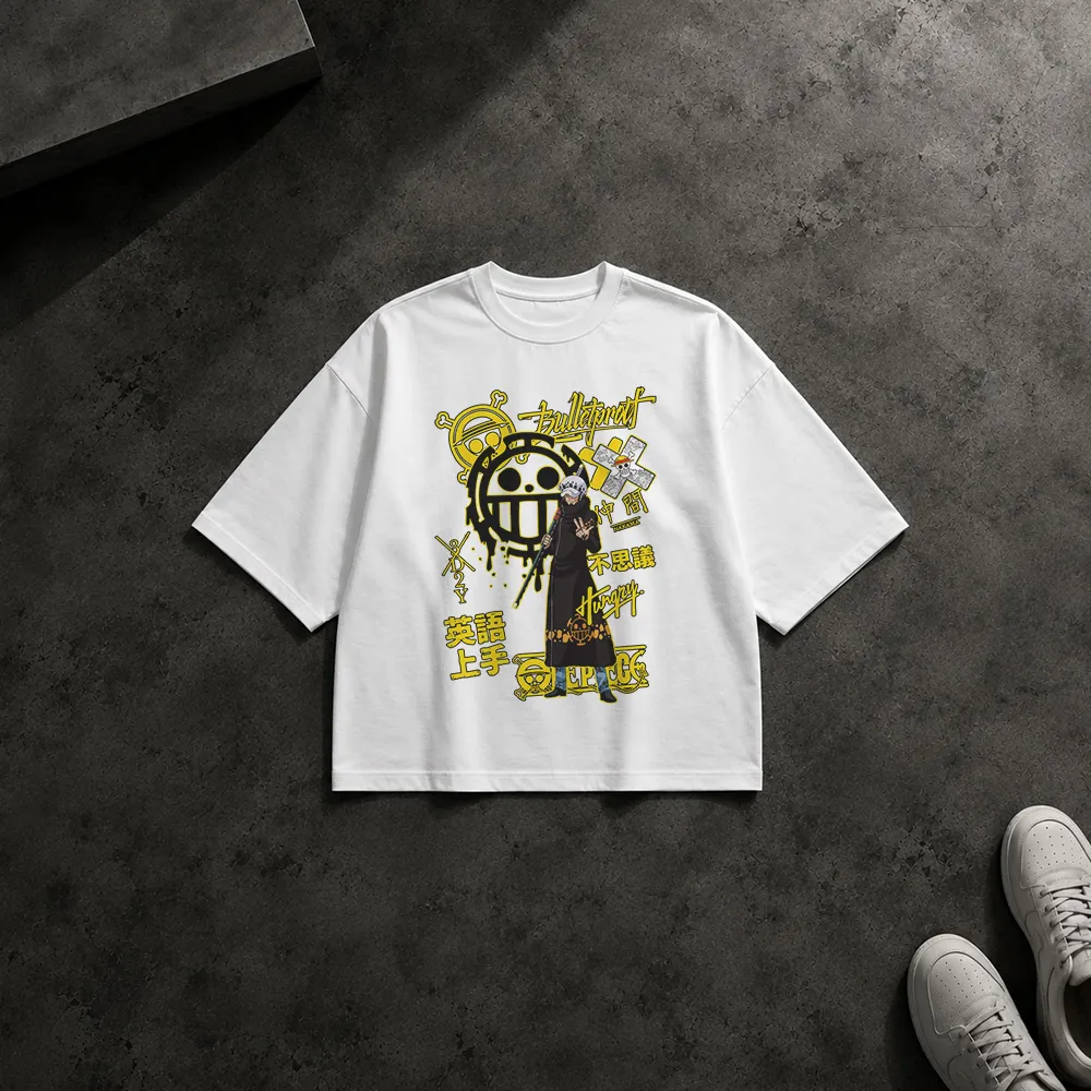 تیشرت باکسی انیمه وان پیس طرح ترافالگار لاو (Trafalgar Law)