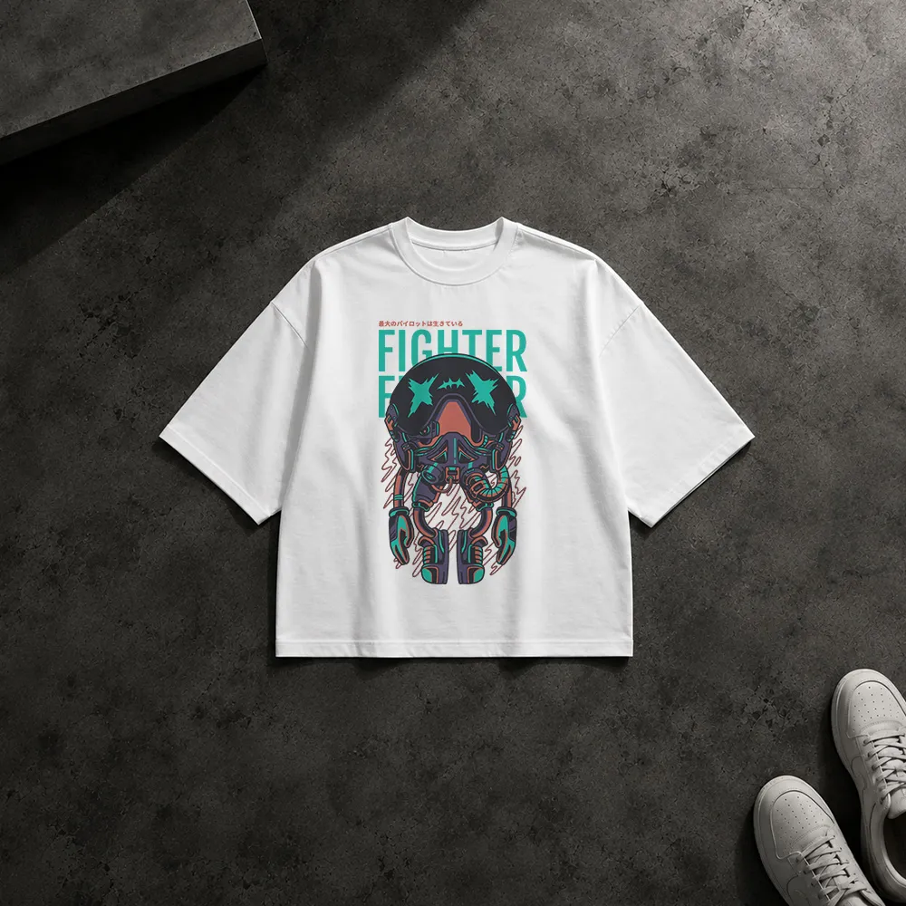 تیشرت باکسی خلبان جنگنده طرح Fighter Pilot