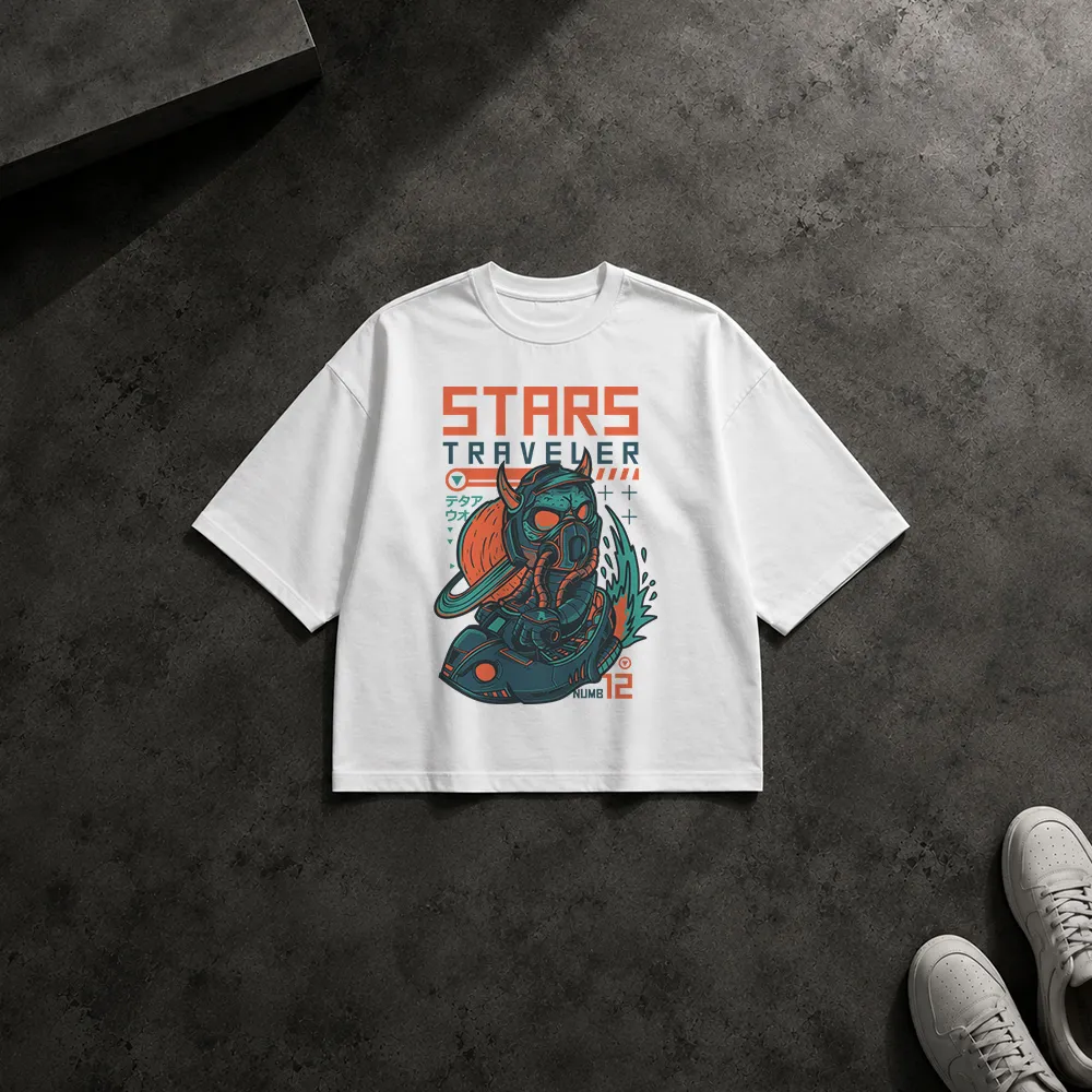 تیشرت باکسی فضانورد طرح مسافر ستاره‌ها (Stars Traveler)