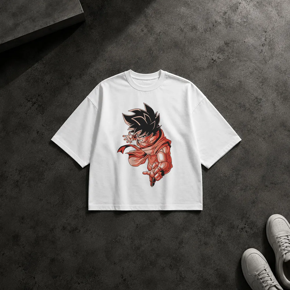 تیشرت باکسی انیمه دراگون بال طرح گوکوی کودک (Kid Goku)