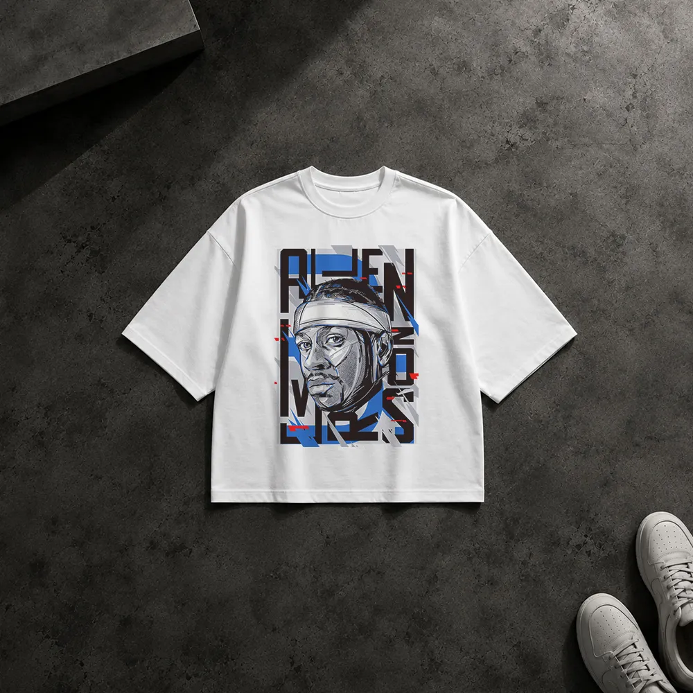 تیشرت باکسی بسکتبال طرح پرتره آلن آیورسن (Allen Iverson)
