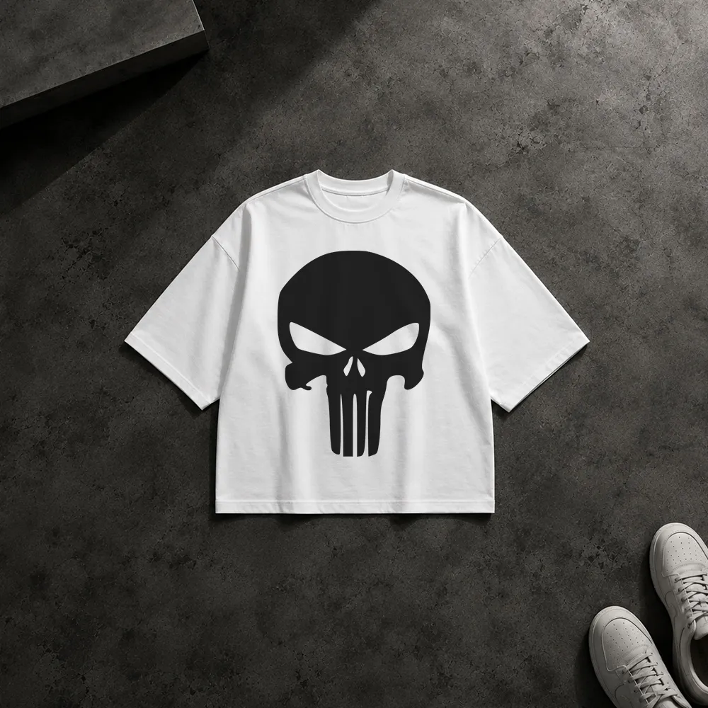 تیشرت باکسی جمجمه طرح لوگوی پانیشر (Punisher)