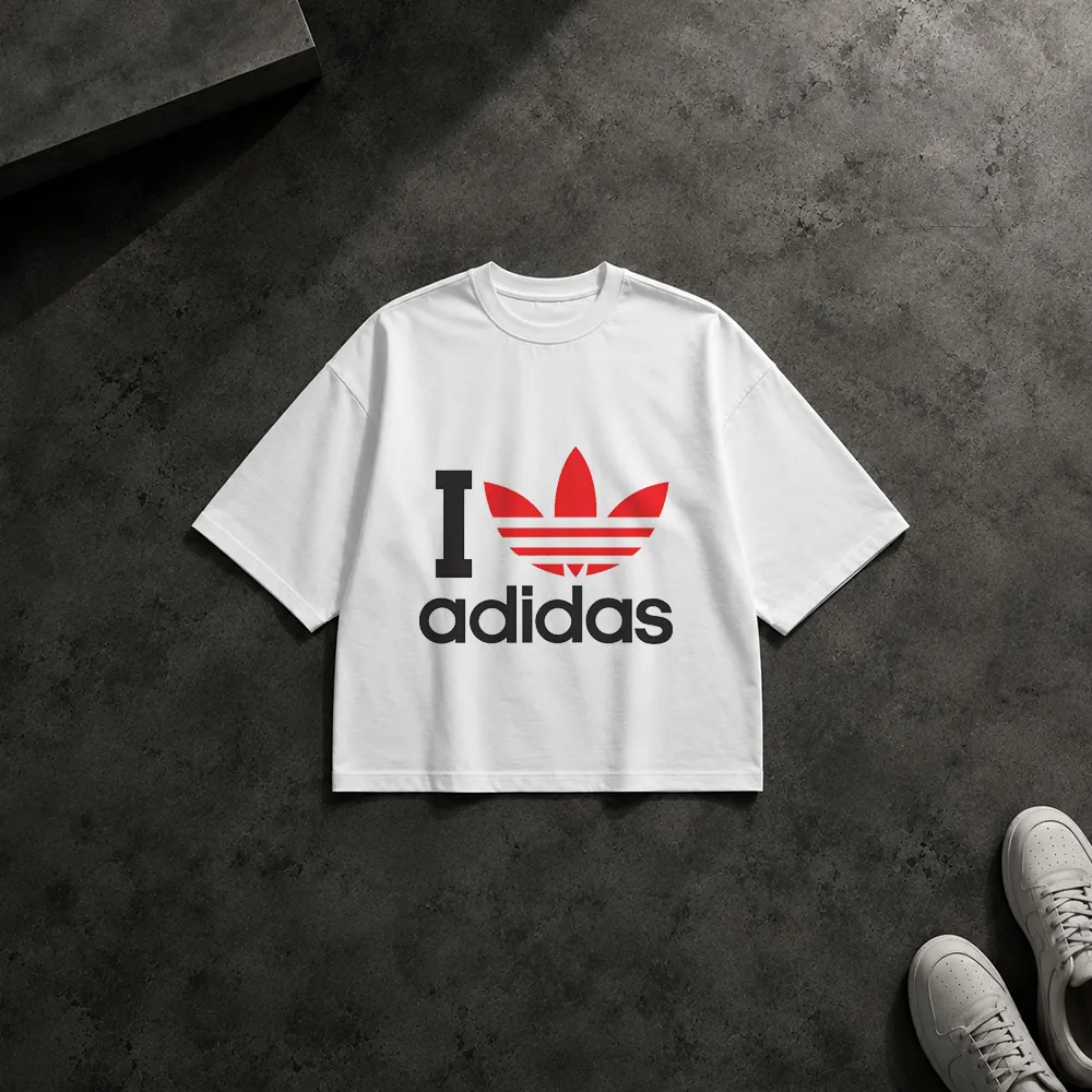 تیشرت باکسی آدیداس طرح I Love Adidas